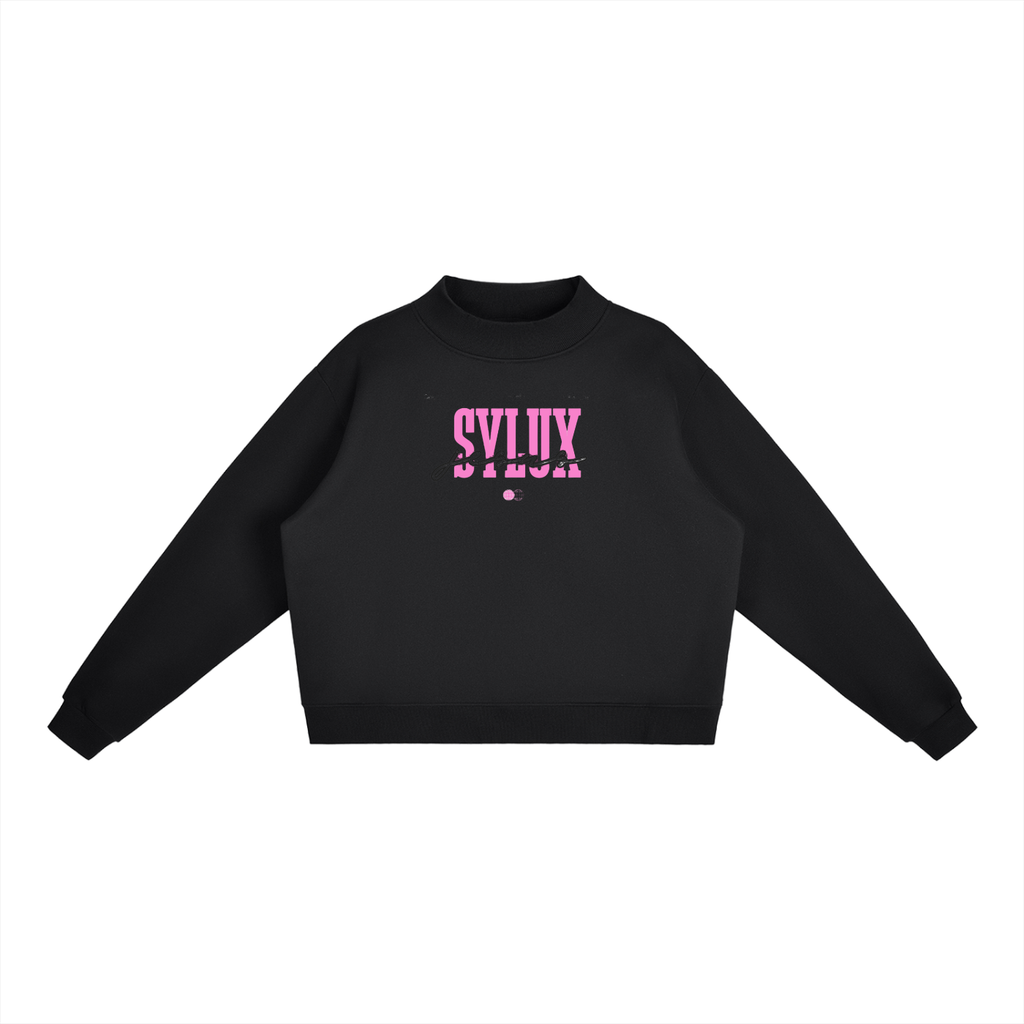 Essential Fleece Mock-Neck Crew Sweatshirt