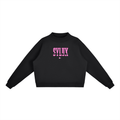 Essential Fleece Mock-Neck Crew Sweatshirt
